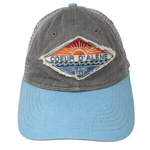 Coeur D'Alene Idaho Snapback Trucker Hat Multicolor One Size Mesh Back Blue 84
